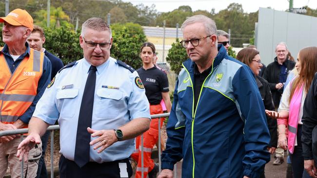 Anthony Albanese visits Taree and Wingham Floods. Picture: NewsWire / Scott Calvin,