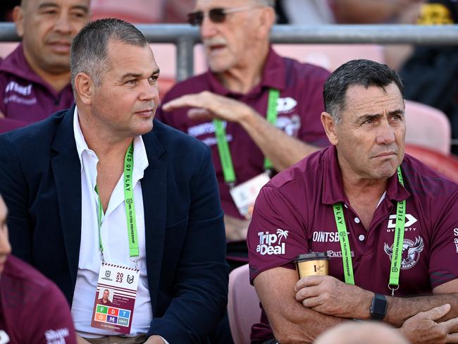 NRL 2023 RD06 Penrith Panthers v Manly-Warringah Sea Eagles - Seibold,A coach Flanagan,S. Picture: NRL Photos