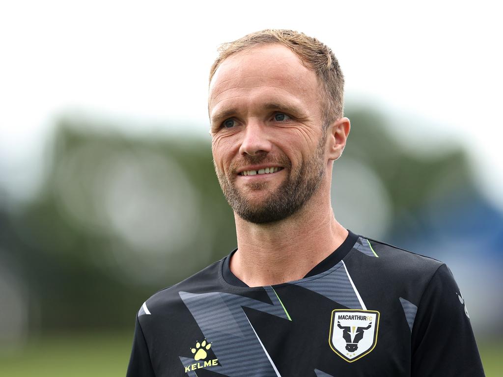 Valere Germain of the Bulls warms up prior to the round 18 A-League Men match between Macarthur FC and Western United at Campbelltown Stadium, on February 09, 2025, in Sydney, Australia. Picture: Getty Images