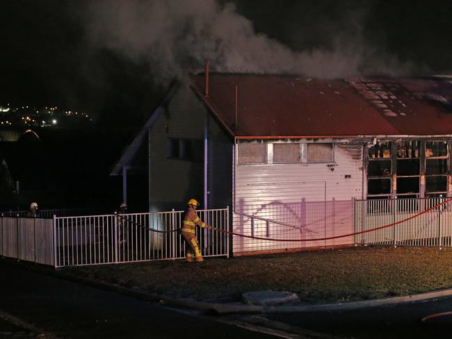 Emergency services were called to a fire at Cosgrove High School in Glenorchy. Picture: Zak Simmonds