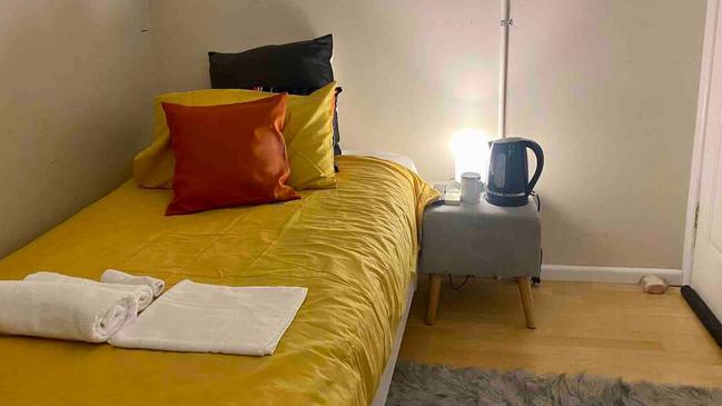 The bedroom listed by sex offender Serge Ranwala on Airbnb.