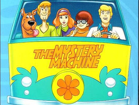 Scooby Doo gang in The Mystery Machine.