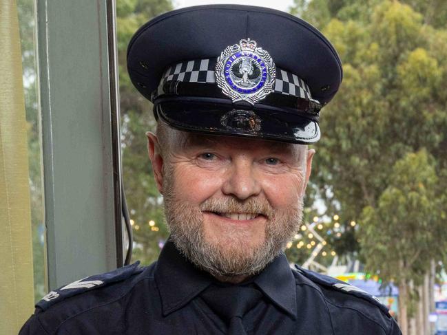 Chris Mailley with the Police commissioner, Grant Stephens at the Royal Adelaide Show. Pictured on 6th September 2024. Picture: Ben Clark