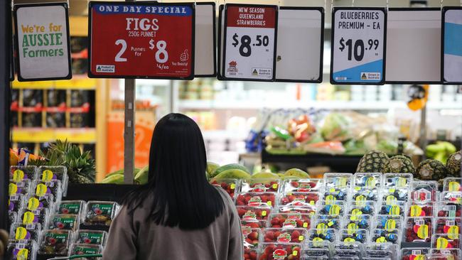 A shopper at a store in Cammeray in Sydney, as the cost of living rises. Picture: Gaye Gerard