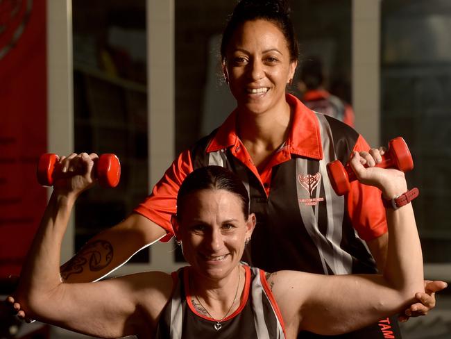 Lissa Fleming with trainer Tamie Buchanan at Tambition. Picture: Evan Morgan