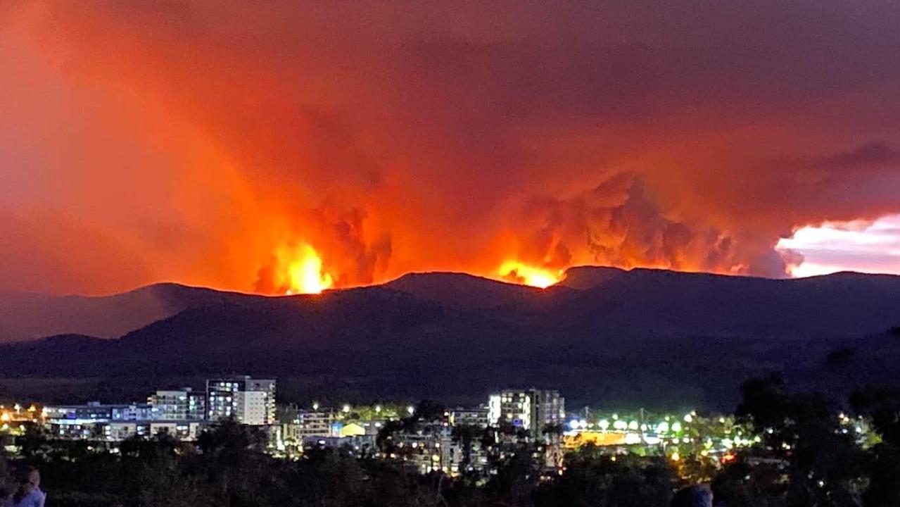 A fire rages south of Canberra. Picture: Josh Cox