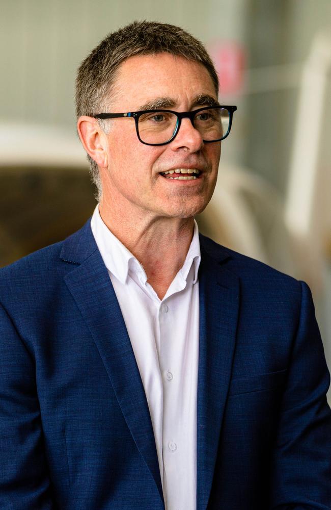 CEO of Destination Southern Tasmania, Alex Heroys at the opening of a new aircraft hangar in Cambridge. Picture: Linda Higginson