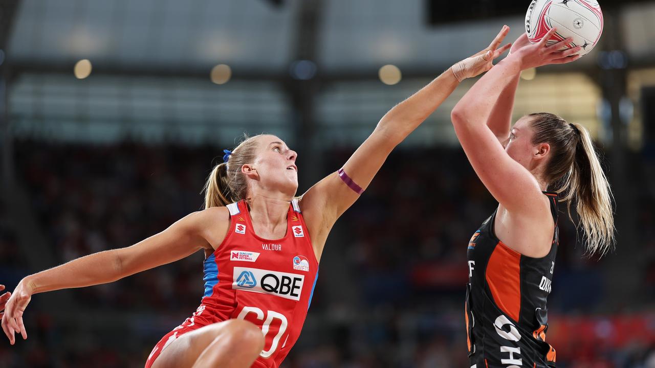 Former Diamonds defender Turner (left) is a leader on and off the court for the Swifts. Picture: Getty Images