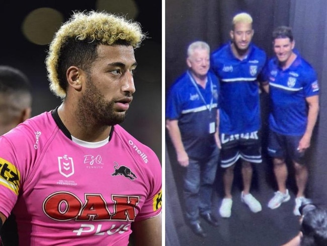 Viliame Kikau pictures in Bulldogs colours. Photo: Twitter, Getty.