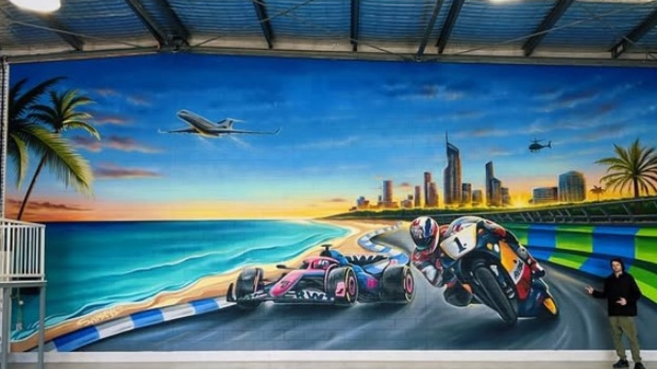 A mural of Jack and Mick Doohan at the motorcycle legend's Gold Coast home. Photo: Instagram.