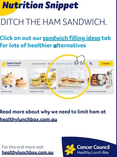 One newsletter edict encourages families to ditch ham.