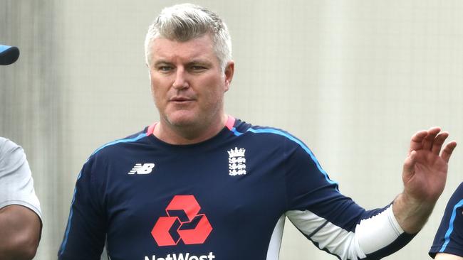 Stuart MacGill while working with the English team in 2017. Photo: by Ryan Pierse/Getty Images.