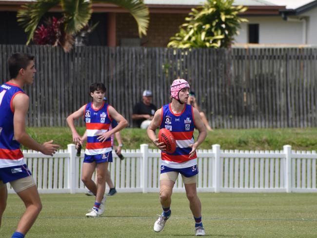 Connor King in the Moranbah Bulldogs v Whitsunday Sea Eagles u17s AFL grand final at Magpies Sporting Club, Mackay, September 11, 2021. Picture: Matthew Forrest