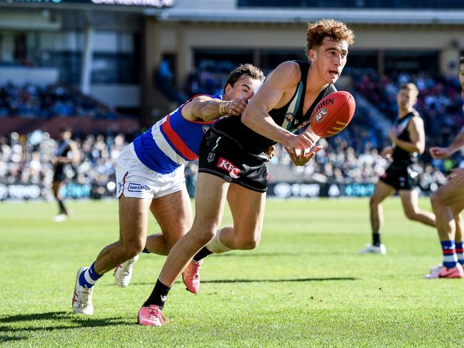 Logan Evans hasn’t looked out of place at AFL level. Picture: Mark Brake/Getty Images.