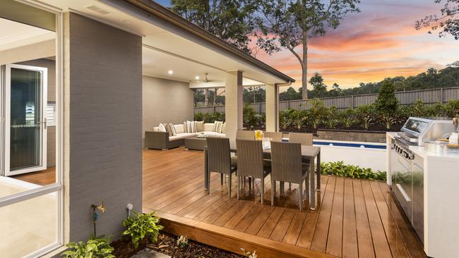 Alfresco deck with barbecue.