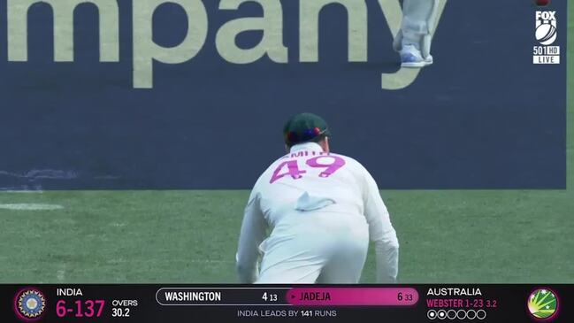 Steve Smith drops a great chance for the Aussies late on Day Two