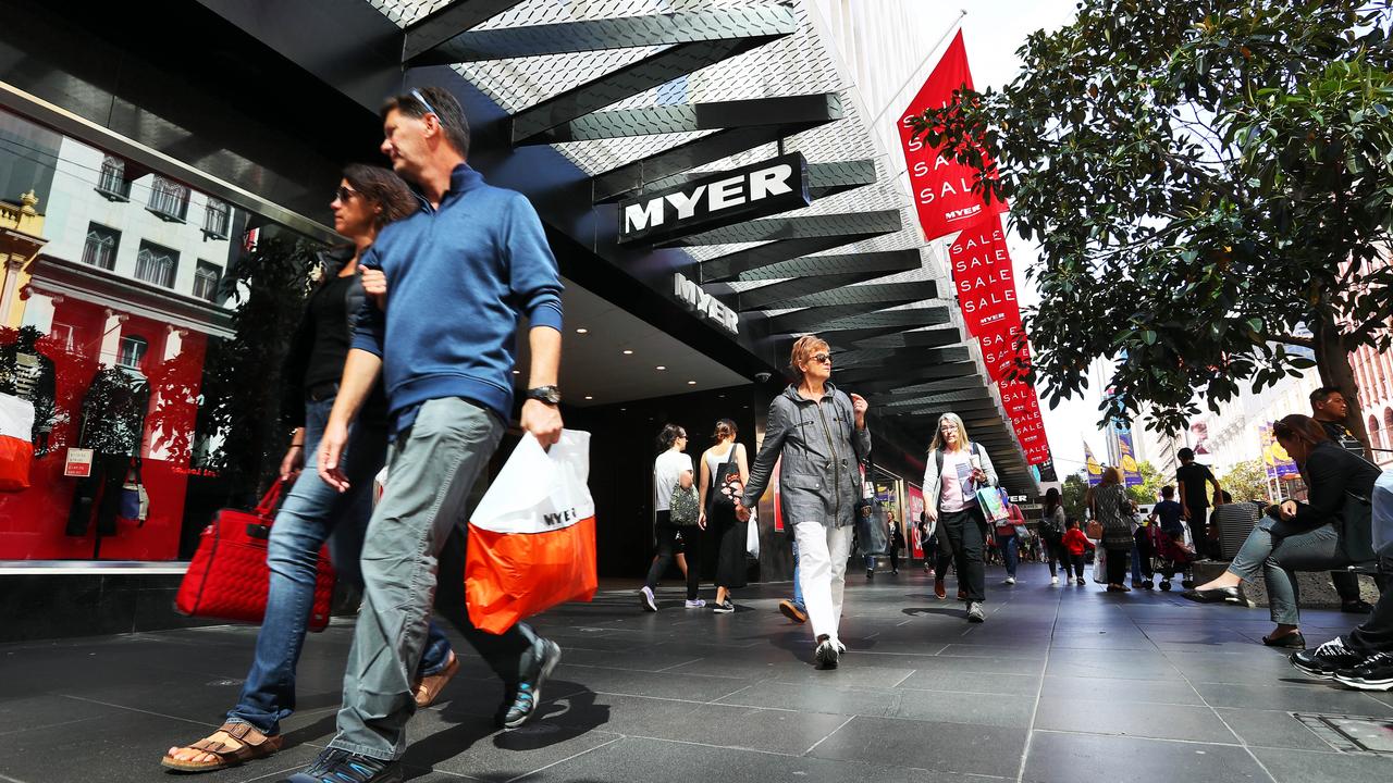 Myer is again paying dividends after a five-year break. Picture: Aaron Francis