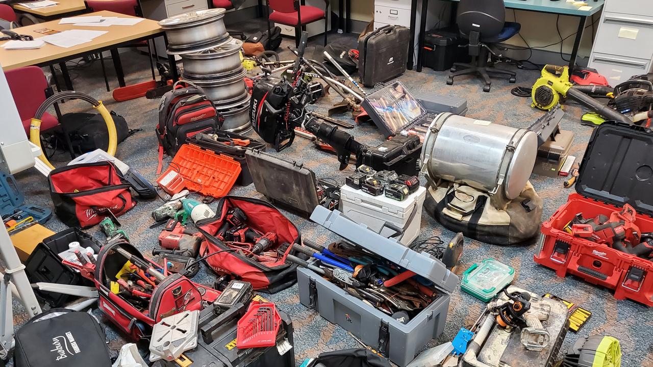 Police have seized hundreds of stolen tools after raids on two Harristown properties. They have urged tradies who have had gear stolen to contact the Toowoomba Police Station.