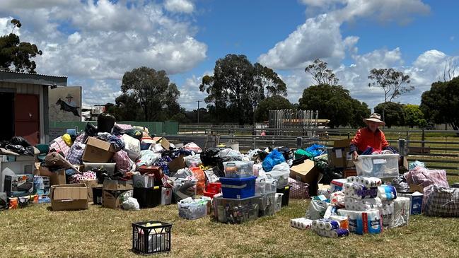 Donations at Eugowra showground.