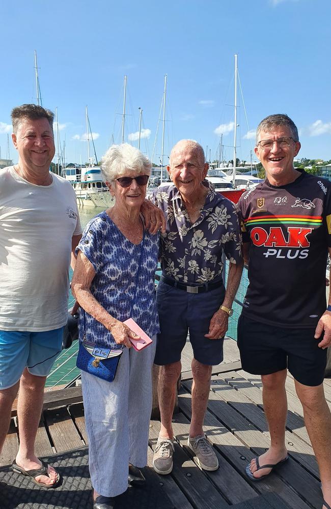 Michael Warburton (far right) and his brother Gary (far left) with their parents in Darwin.