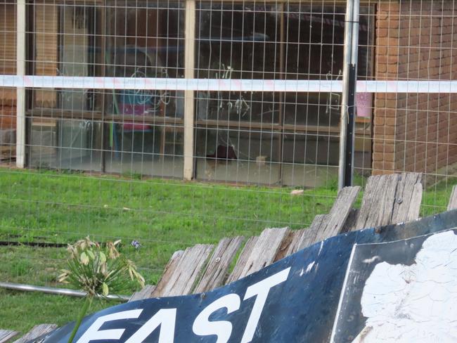 Tradesmen on the site said a brick also flew through a neighbouring glass window.