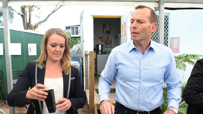 Lormer Liberal MP Fiona Scott with then-prime minister Tony Abbott. Picture: AAP Image