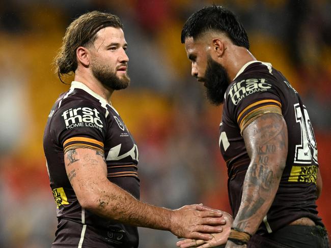 Pat Carrigan and Payne Haas. Pic: NRL