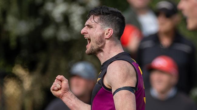 Brede Seccull in action for Old Haileybury during the 2024 VAFA Premier B Men's Seniors Grand Final. Picture: VAFA Media