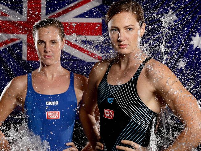 Cate and Bronte Campbell, pictured before the Rio Olympics, engaged in one of Australian swimming’s great in-pool rivalries - one which never had an undignified public moment. Picture Gregg Porteous
