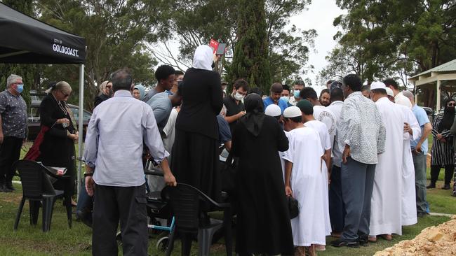 Burial for Dr Luqman Jubair at Southport Lawn Cemetery. Dr Luqman went missing in surf after trying to help a fisherman in trouble. Picture Glenn Hampson