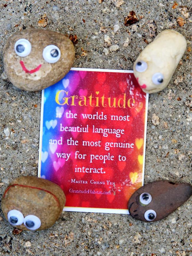 Happy rocks and inspirational words. Picture: Angelo Velardo