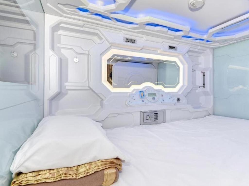 A “dystopian” capsule “apartment” is being offered as a long term living solution for Sydneysiders. Picture: Realestate.com.au