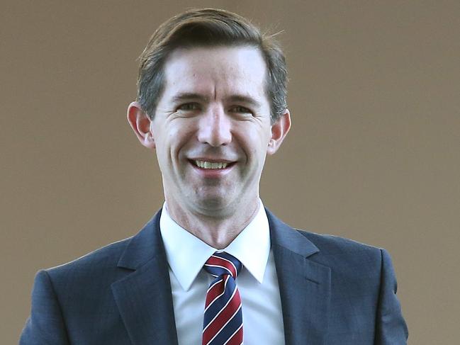 Education Minister Simon Birmingham at Parliament House in Canberra.