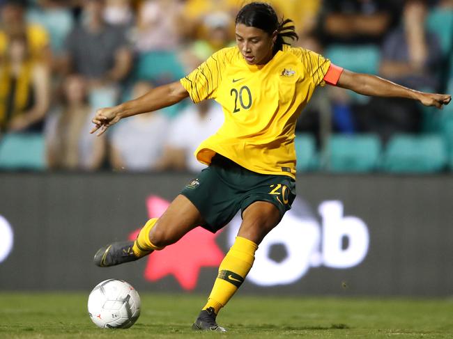 Kerr-ching ... Sam Kerr on the money for the Matildas at the Cup of Nations.