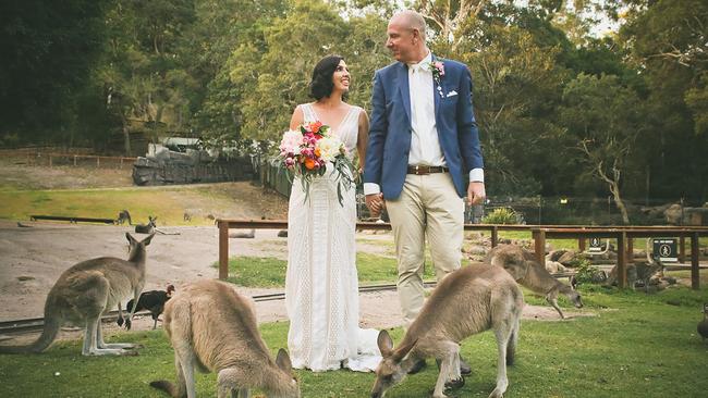 Lucy Cook and Peter Schweizer got married at Currumbin Wildlife Sanctuary. Photo credit Mitchell J Carlin Wedding Photographer