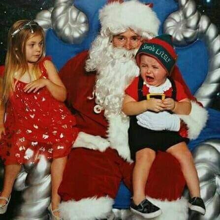 Nevaeh and Dazarius Kleidon with Santa: Hinkler 2015 - Bundaberg. Sent in by Kristie Hosler.
