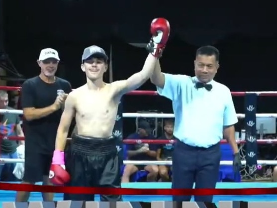 Aussie teenager Benji Birchell after his pro boxing win