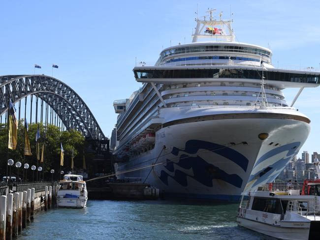 The Ruby Princess at Circular Quay in Sydney in March. Picture: AAP