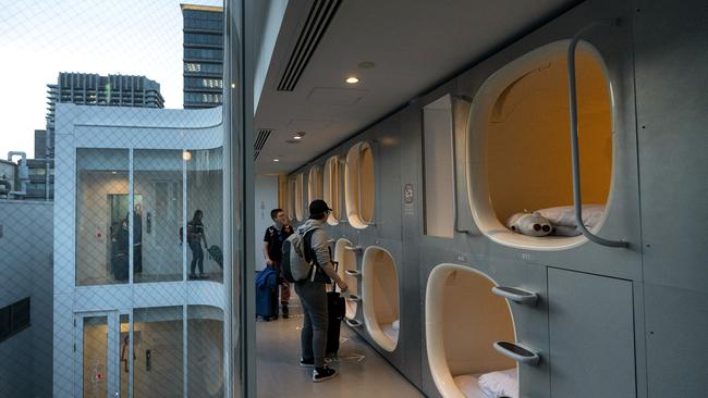 Capsule hotels are popular in Japan. (AP Photo/Jae C. Hong)