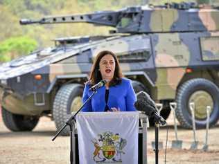 FIRE: Premier of Queensland Annastacia Palaszczuk at the sod-turning of Rheinmetall's Military Vehicle Centre at Redbank earlier this year. Picture: Cordell Richardson