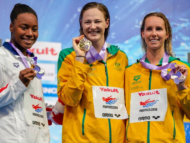 Cate Campbell is smiling — and it’s not just because of the gold medals. Picture: AAP