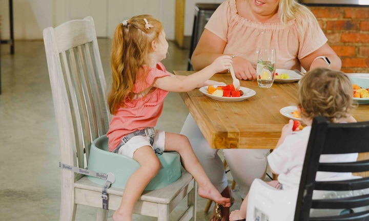 Skip Hop Booster Seat for Dining Table, Sleek Seat Booster, Grey/White