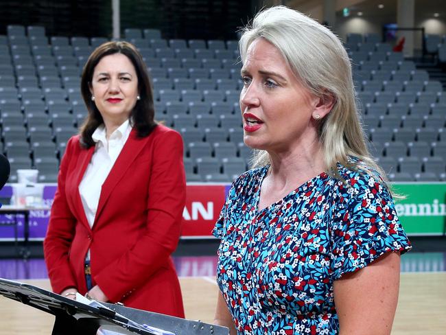 Queensland Premier Annastacia Palaszczuk and State Development Minister Kate Jones. Picture: David Clark