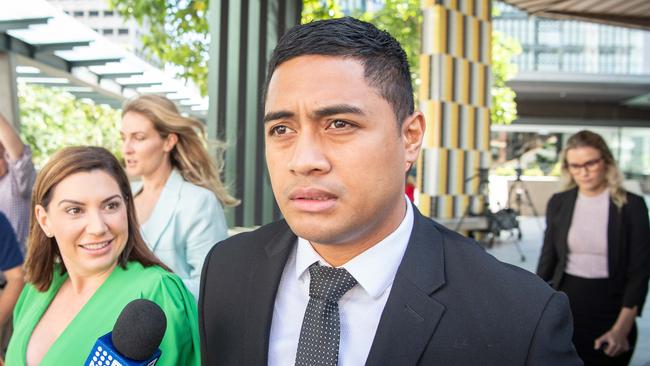 Milford leaving Brisbane Magistrates Court earlier this month. Picture: Brad Fleet