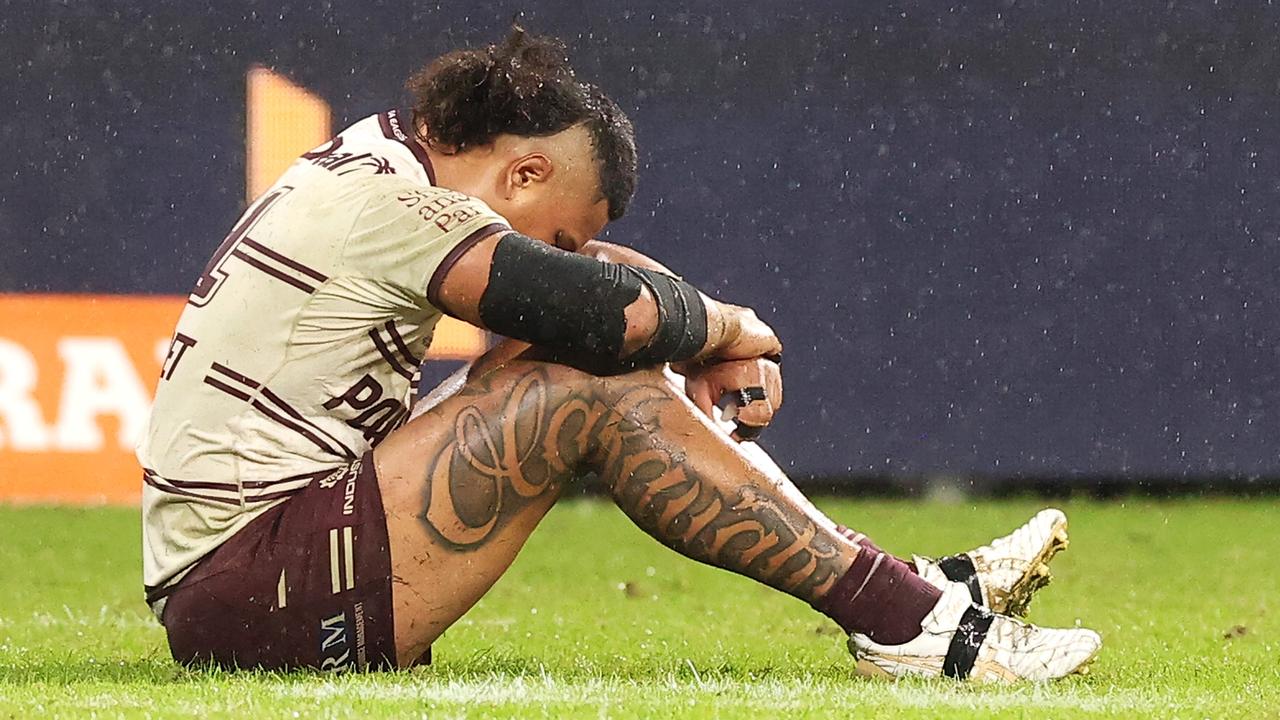 Haumole Olakau'atu is one of the Sea Eagles players refusing to play on Thursday night. Picture: Mark Kolbe/Getty Images