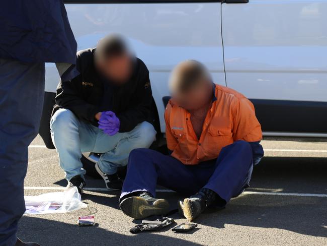 A man arrested in relation to Operation Astatine. Picture: AFP