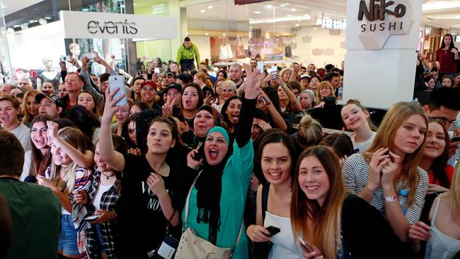 Zealous fans screaming to see Kim Kardashian. Picture: Sam Ruttyn