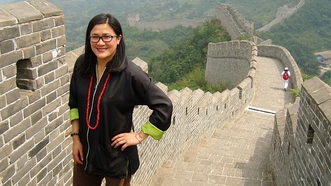  Kylie Kwong at the Great Wall of China during her travels.