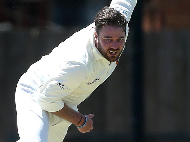 VTCA Cricket: Tullamarine v Airport West St Christophers Justin Shield of Tullamarine bowlingSaturday, January 9, 2021, in Tullamarine, Victoria, Australia. Picture: Hamish Blair