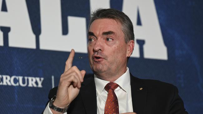 Australian Submarine Agency director-general Jonathan Mead addresses the Defending Australia summit at the Australian War Memorial. Picture: Martin Ollman